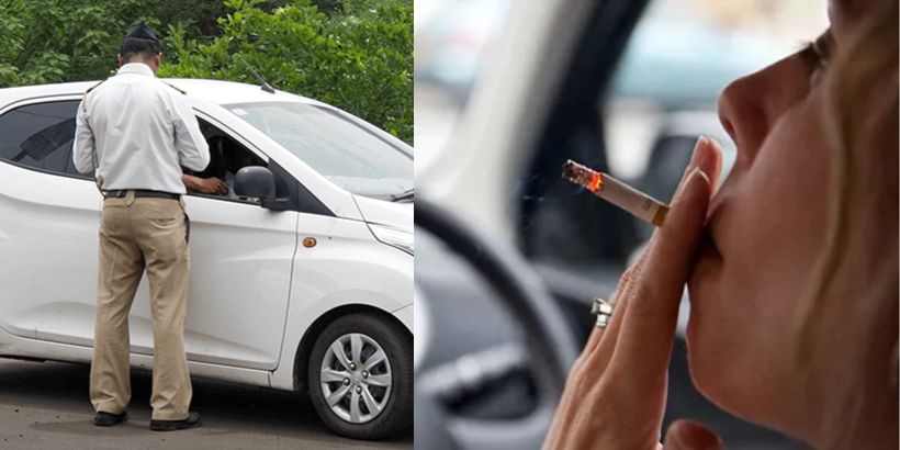 Smoking in car challan