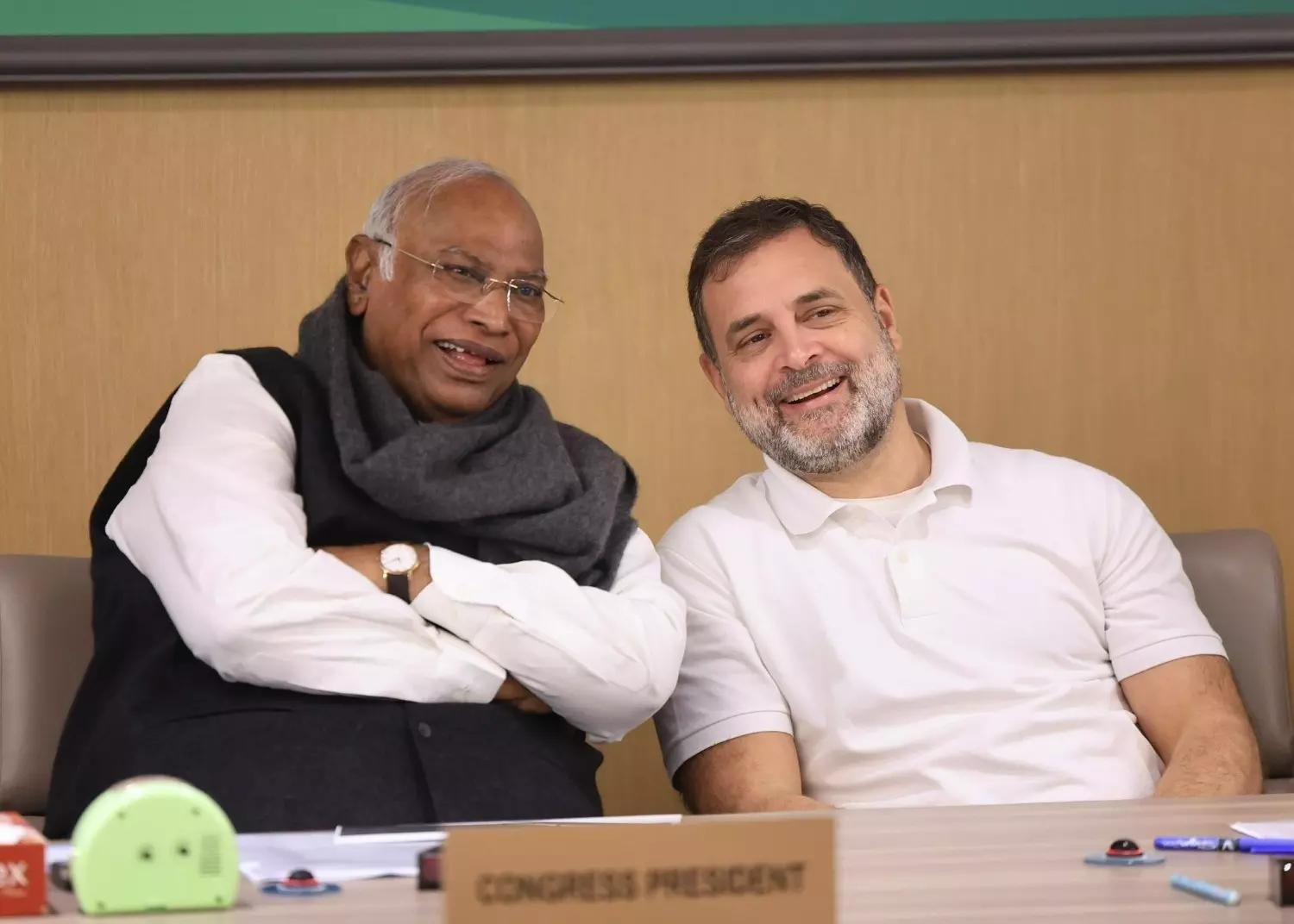 Senior Congress leaders during a strategy meeting focused on Punjab and upcoming electoral preparations