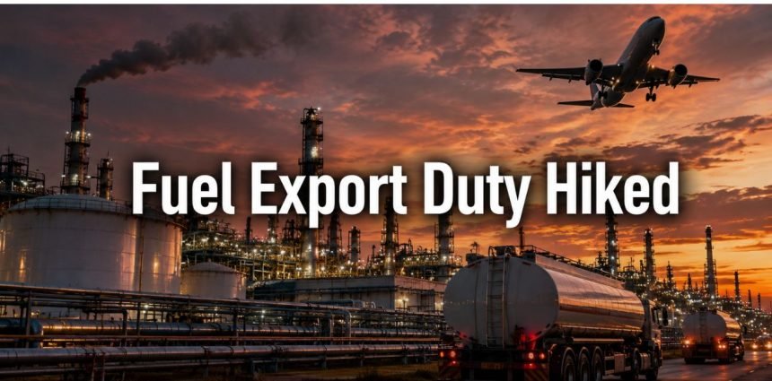 Oil storage and export facilities in India as the government revises export duties on diesel and aviation fuel.